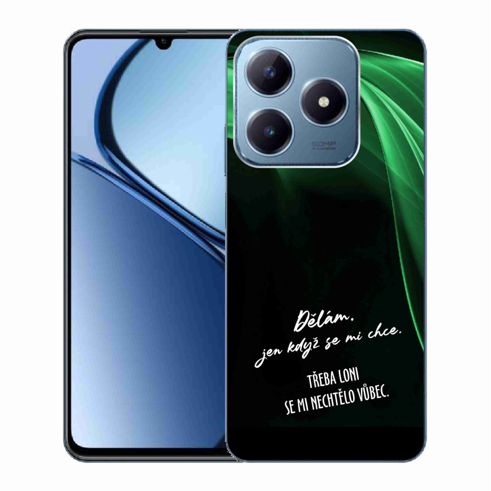 Gél borító mmCase a Realme C63 készülékhez - vicces szöveg 12 fekete háttér