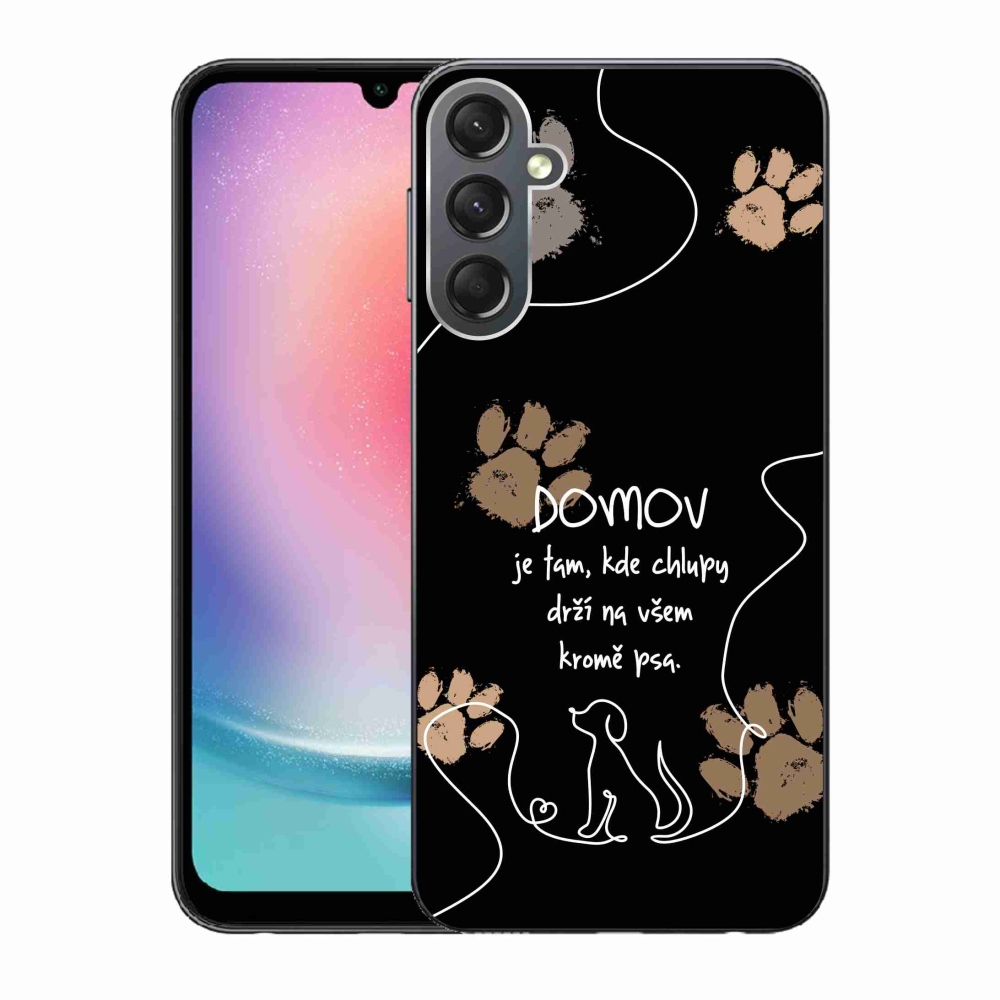 Gél borító mmCase Samsung Galaxy A24 készülékhez - kutya motívum fekete háttér