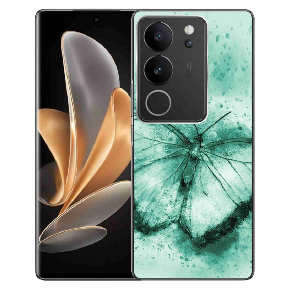 Gél tok mmCase a Vivo V29 5G-hez - zöld pillangó