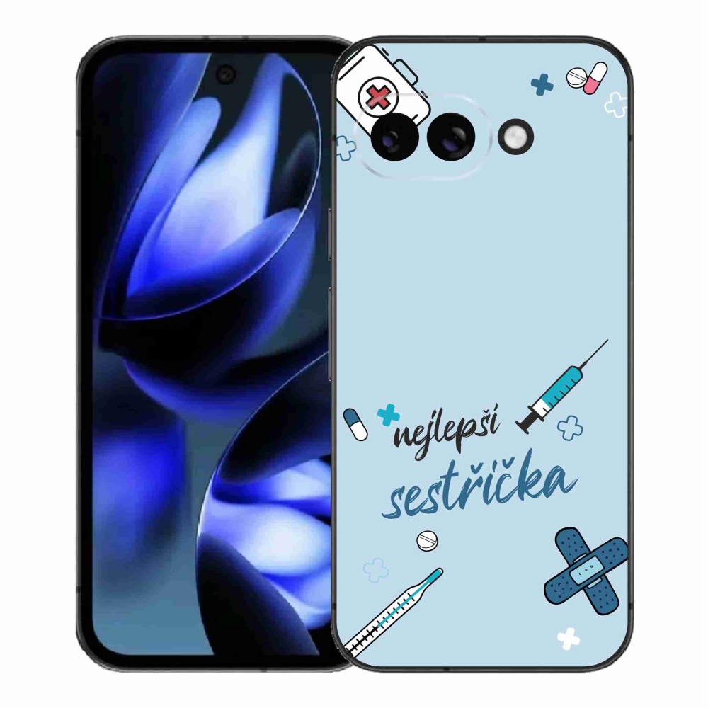 Gél borító mmCase a Google Pixel 9a - legjobb kishúg kék háttérrel