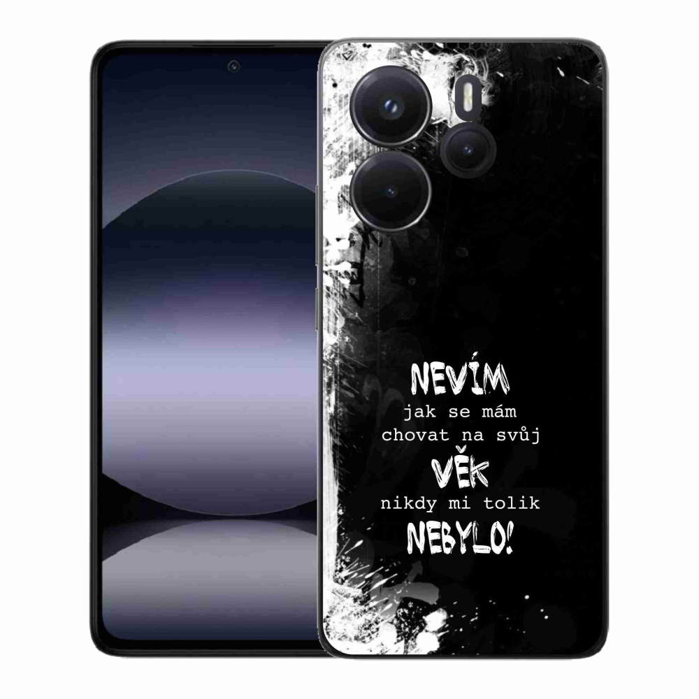 Gél borító mmCase a Xiaomi Redmi Note 14-hez - vicces szöveg 14 fekete háttérrel