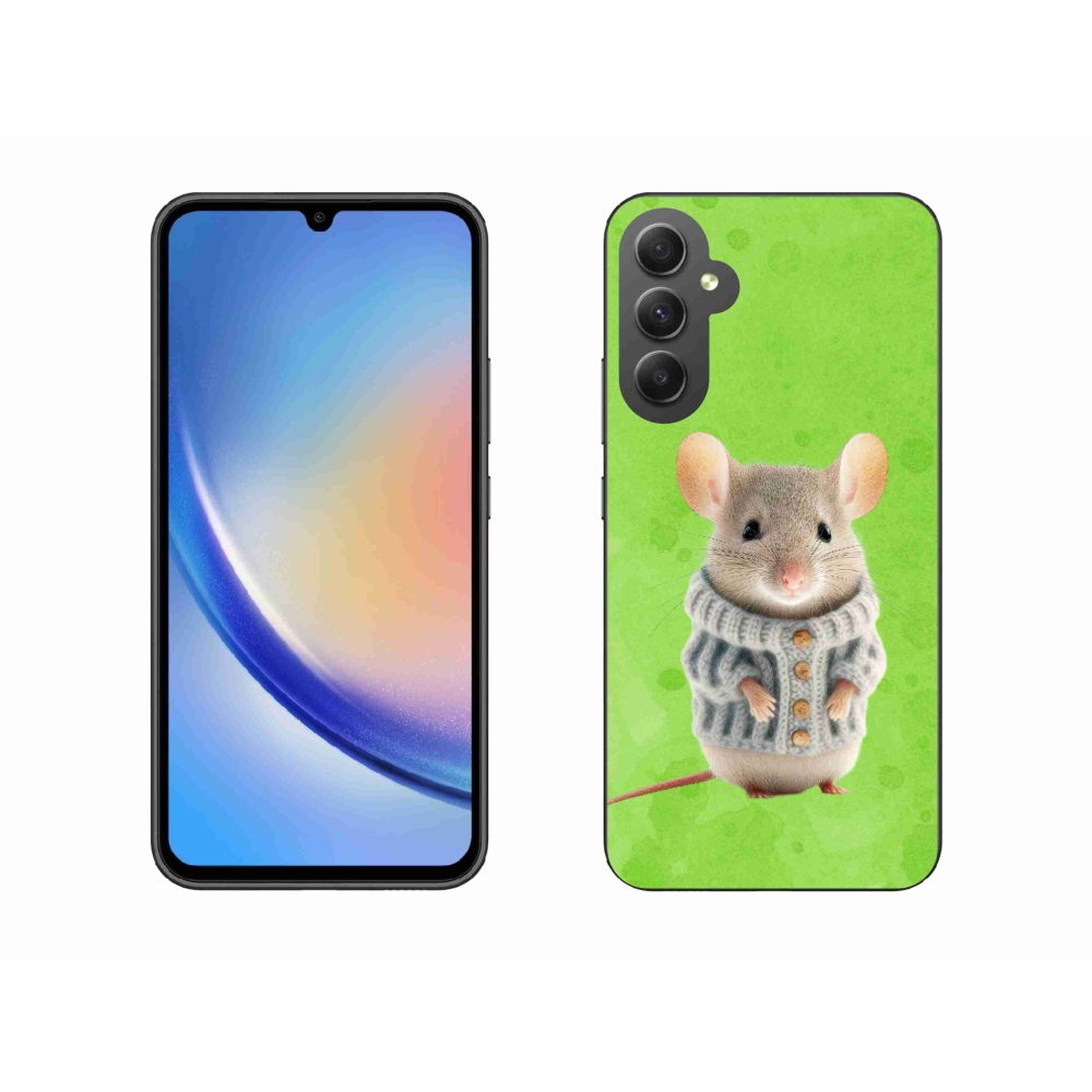 Zselés borítás mmCase Samsung Galaxy A34 5G - egér pulóverben