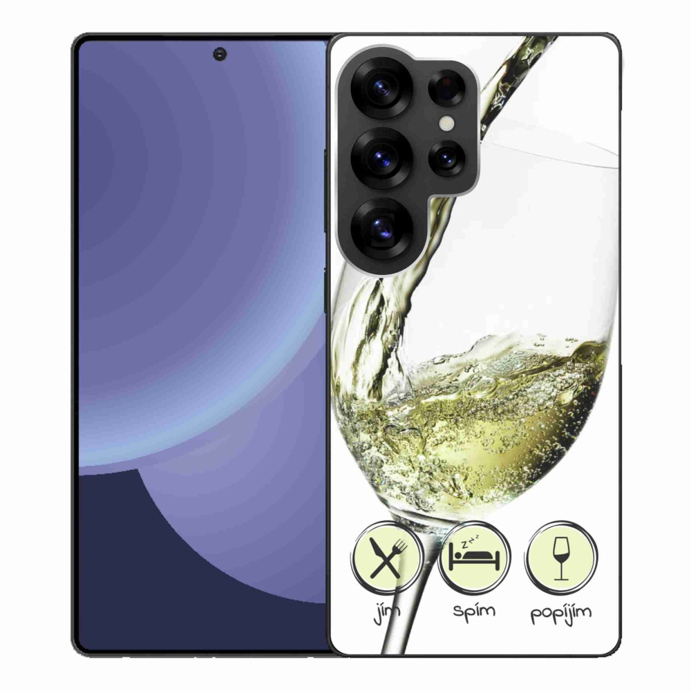 Zselés borítás mmCase Samsung Galaxy S25 Ultra készülékhez - borospohár fehér