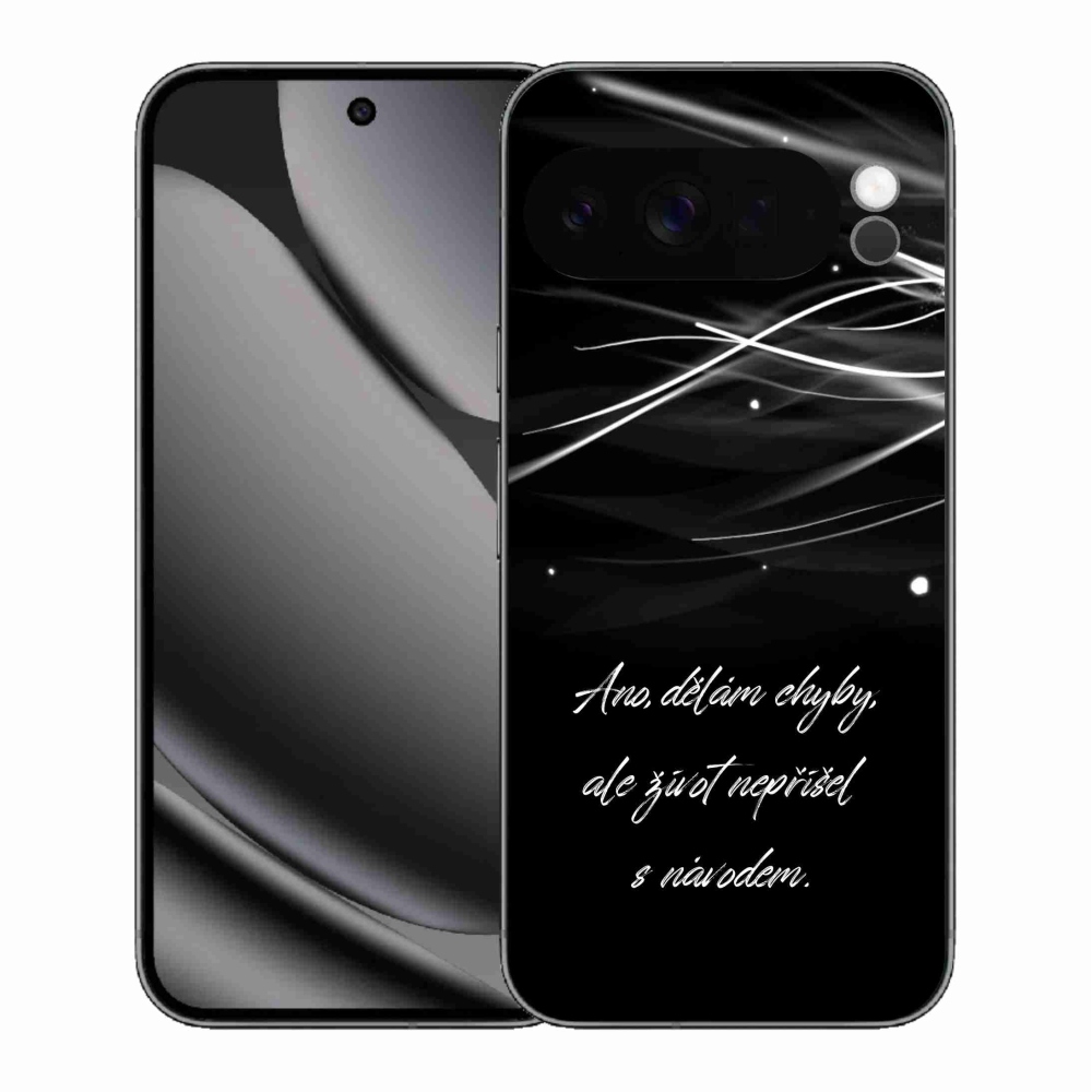 Zselés borítás mmCase a Google Pixel 10 Pro XL számára - idézem fekete háttérrel