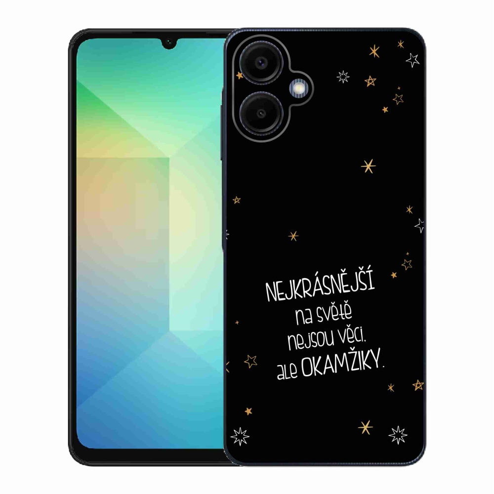 Gél borítás mmCase Samsung Galaxy A06 4G - idézet 4 fekete háttérrel