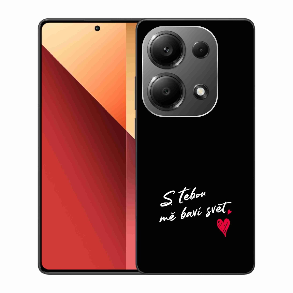 Gél borítás mmCase a Xiaomi Redmi Note 13 Pro 4G/Poco M6 Pro - love text 1 fekete háttérrel