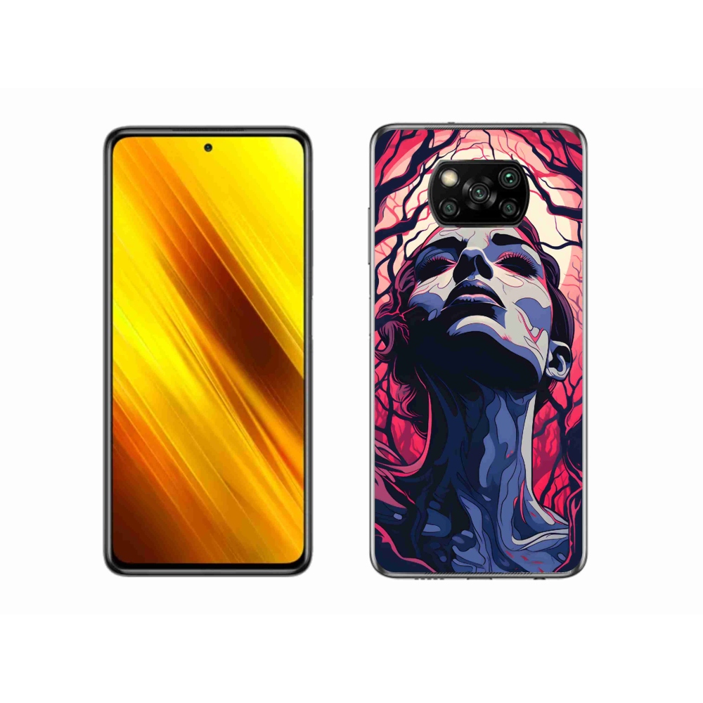 Gél borító mmCase a Xiaomi Poco X3 Pro számára - absztrakt arc