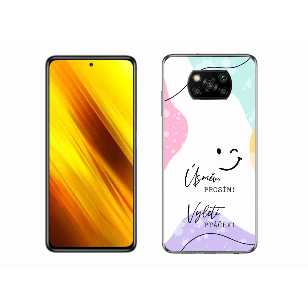 Gél borító mmCase a Xiaomi Poco X3 Pro számára - vicces szöveg 4 fehér háttérrel