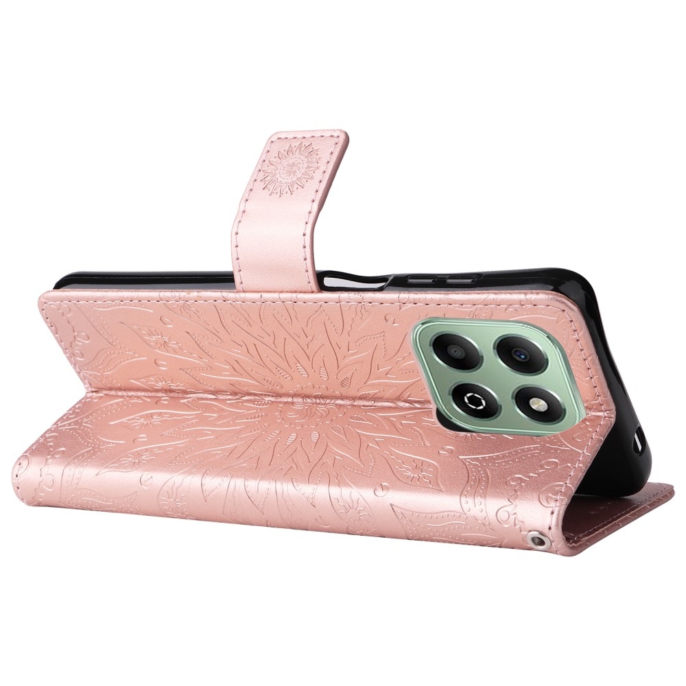 Napraforgó könyv tok Honor X6b-hez - rózsaarany