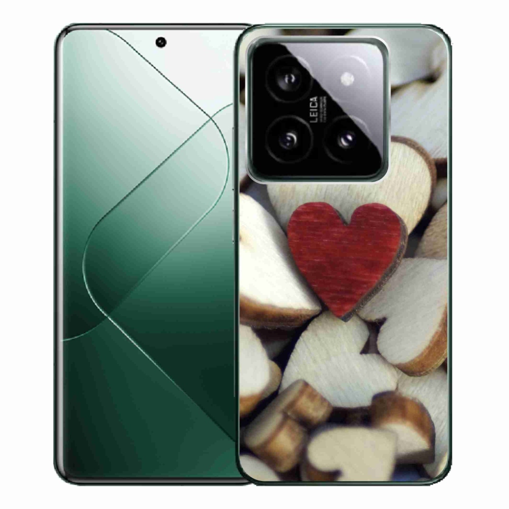 Gél borítás mmCase a Xiaomi 14 Pro-hoz - gravírozott piros szív