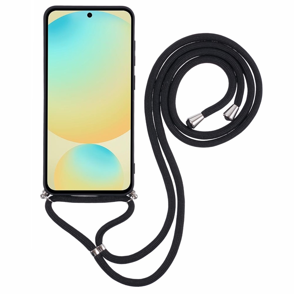 Bélelt zselés tok húzózsinórral Samsung Galaxy S25+ készülékhez - fekete