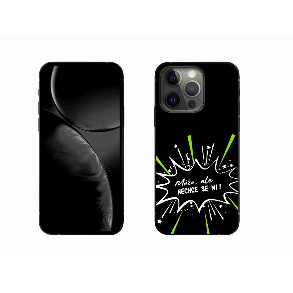 Gél borító mmCase iPhone 13 Pro 6.1 készülékhez - vicces szöveg 11 fekete háttér