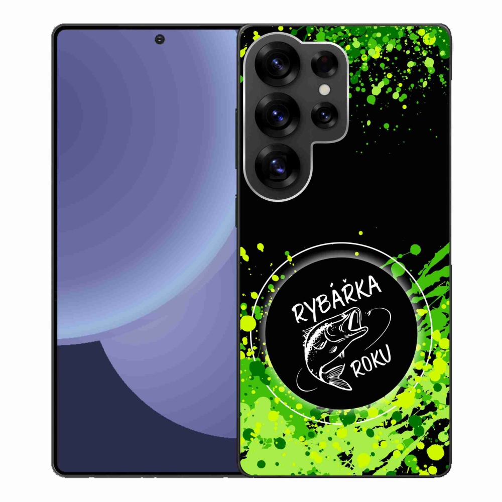 Zselés borítás mmCase Samsung Galaxy S25 Ultra - Az év halászának fekete háttere