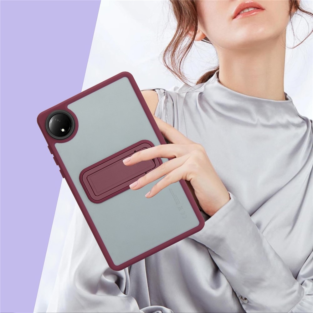 Skiny zselés tok fix hátlappal és flip állvánnyal Xiaomi Redmi Pad SE 8.7 készülékhez - bordó színű