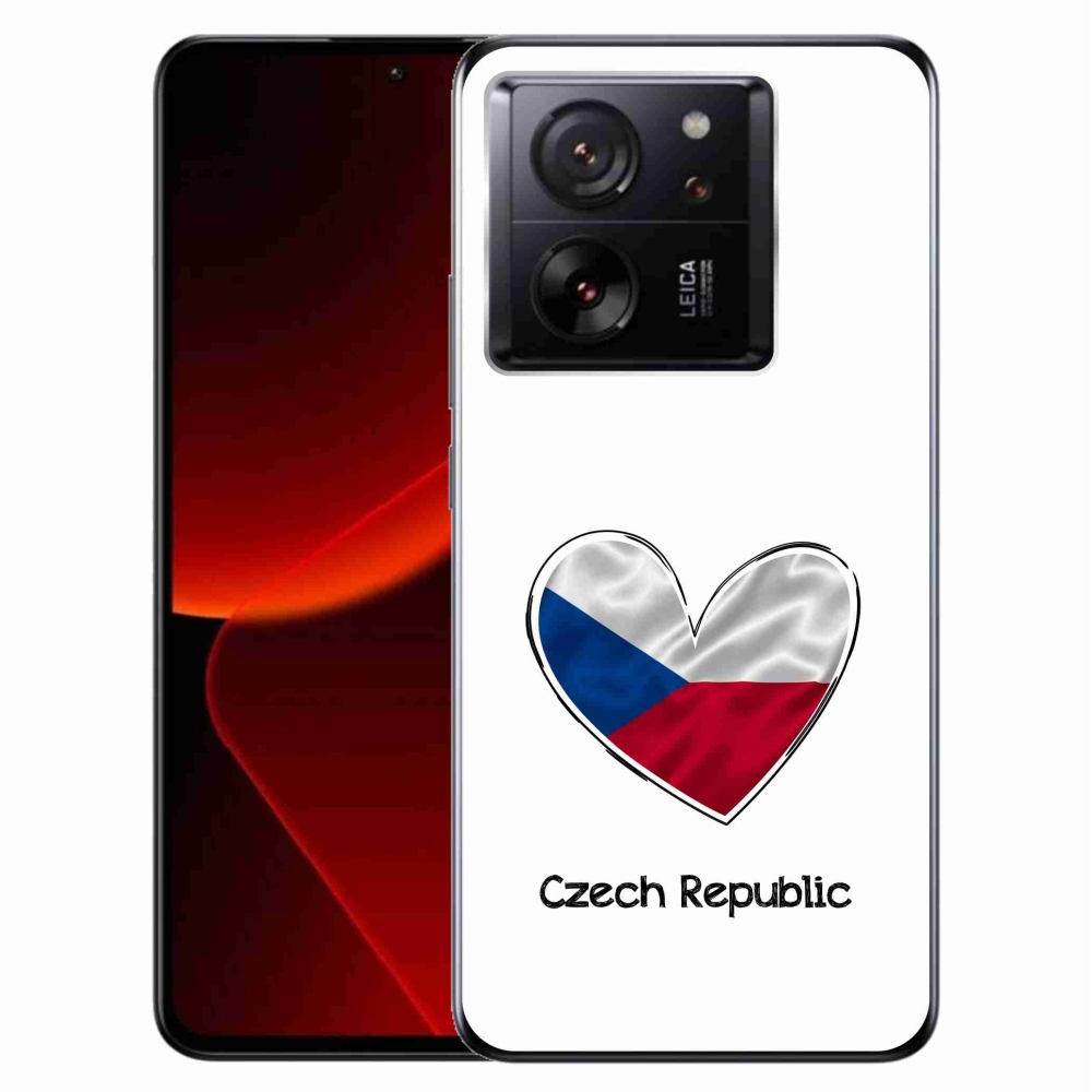 Gél borítás mmCase a Xiaomi 13T/13T Pro számára - zászló szív fehér háttérrel