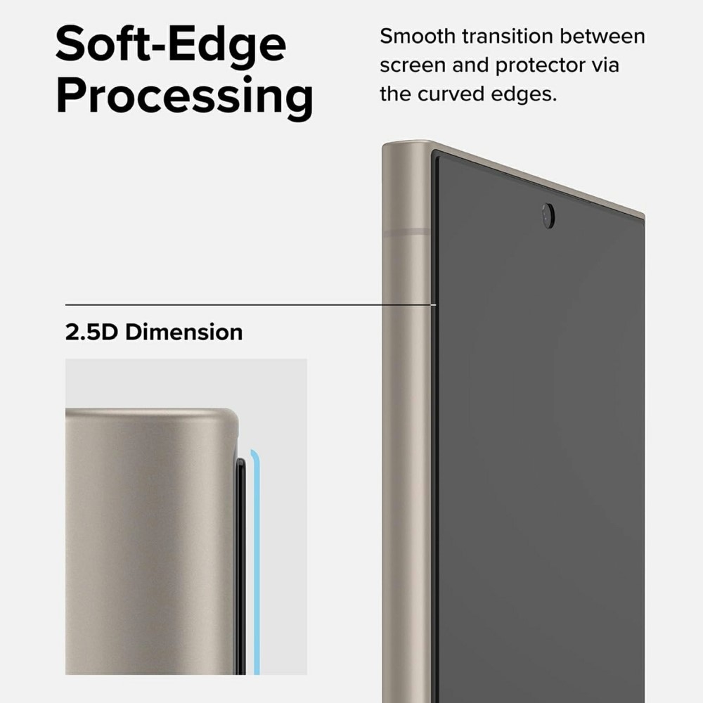 2.5D edzett üveg Samsung Galaxy S25 alkalmazással keretezett Samsung Galaxy S25-ön