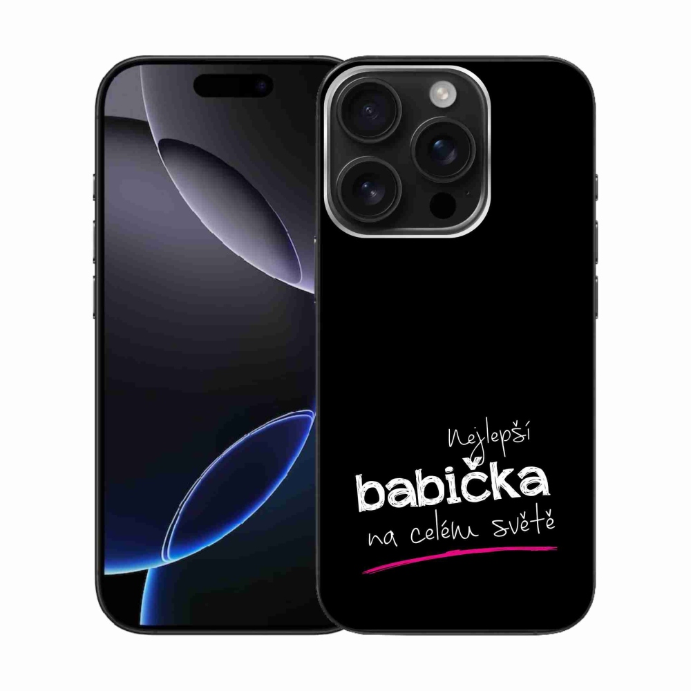 Gél borítás mmCase iPhone 16 Pro készülékhez - A legjobb nagyi 4 fekete háttérrel