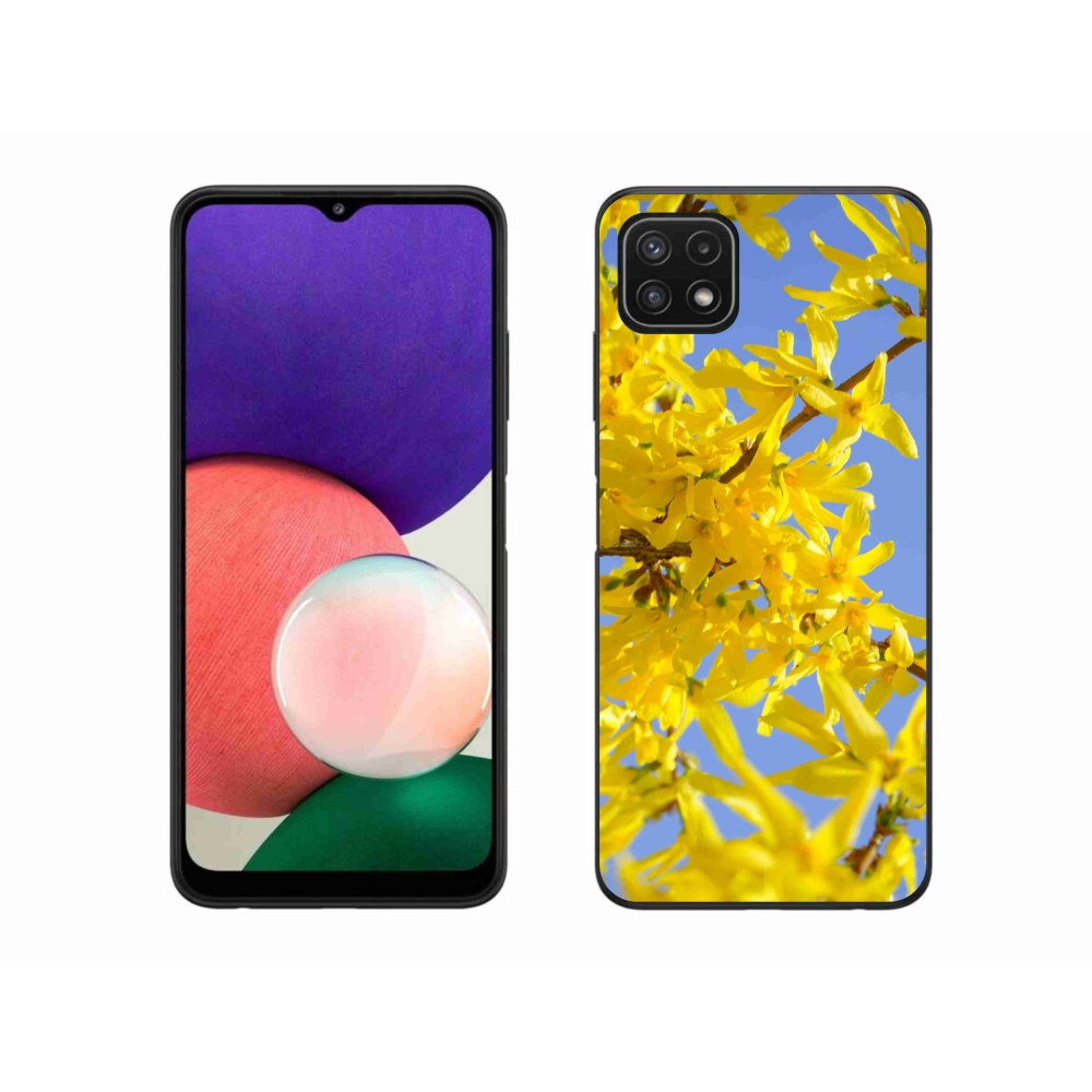 Gél borítás mmCase Samsung Galaxy A22 5G - sárga virágok