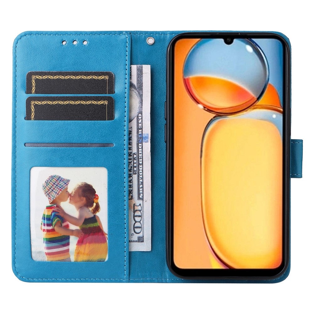 Napraforgó könyv tok Xiaomi Poco C65/Redmi 13C - kék