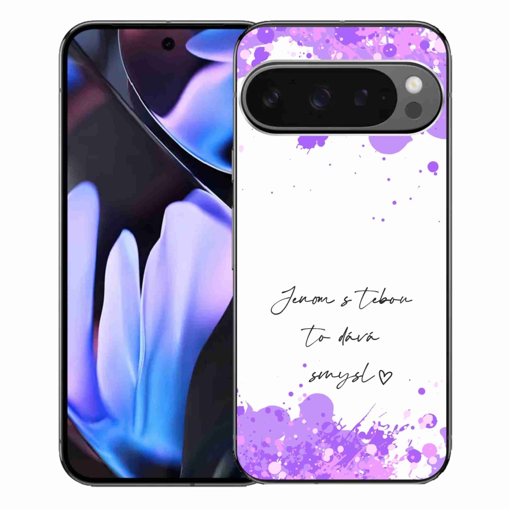 Gél borítás mmCase a Google Pixel 9 Pro XL-hez - szerelmes szöveg fehér háttérrel