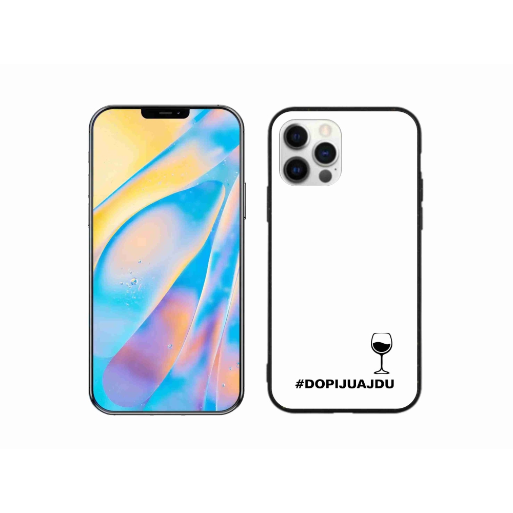 Gél borítás mmCase iPhone 12 készülékhez - bor motívum fehér háttér