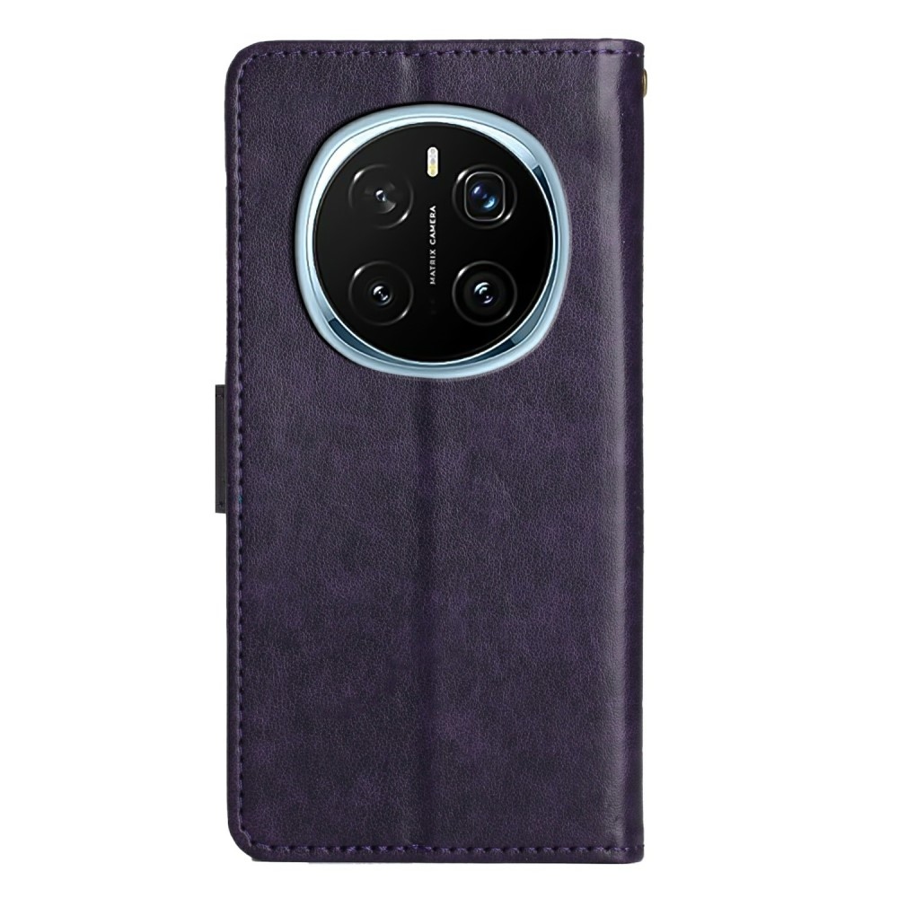 Virágok könyv tok Honor Magic 7 Pro 5G - sötét lila