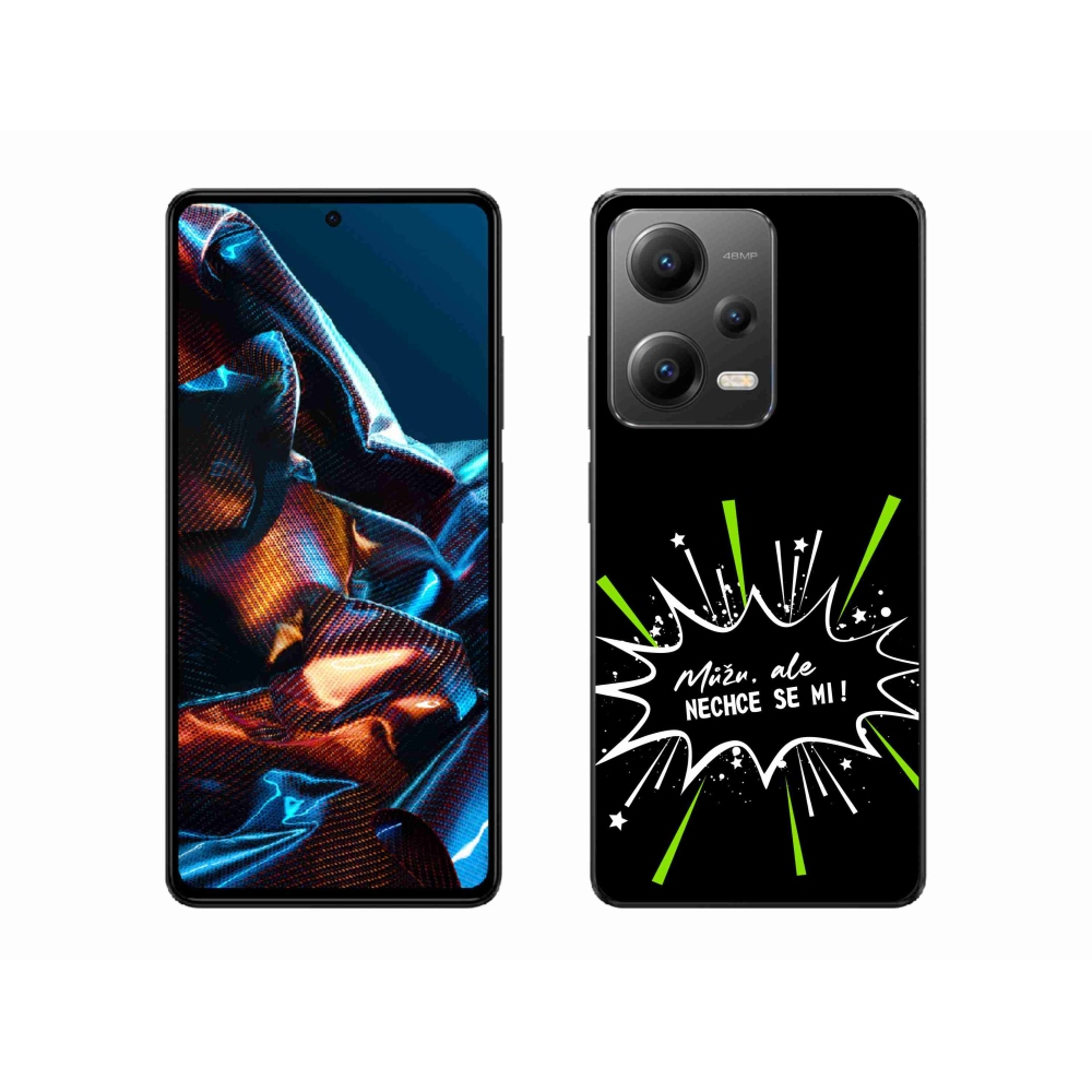 Gél borító mmCase a Xiaomi Redmi Note 12 Pro 5G-hez - vicces szöveg 11 fekete háttérrel