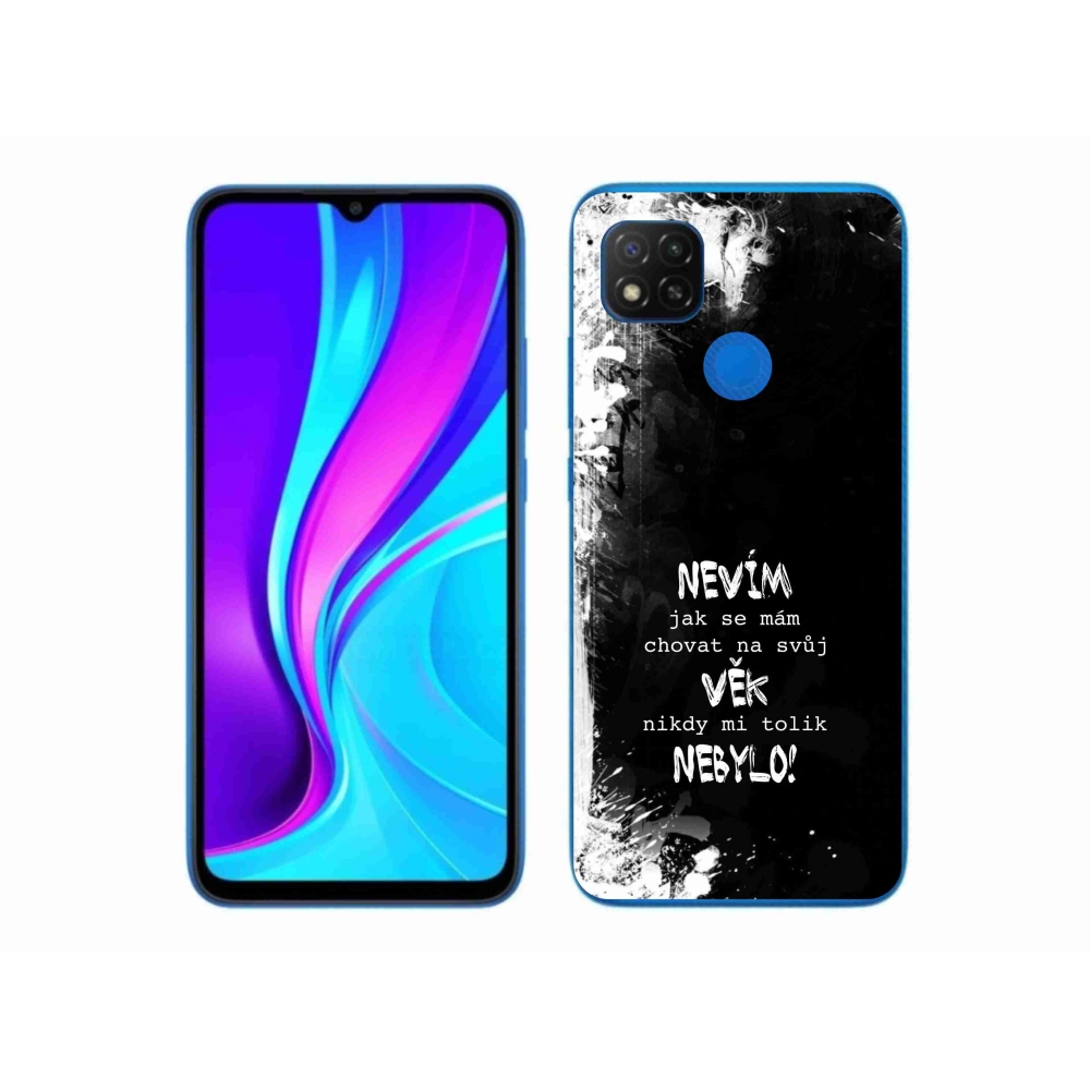 Gél borító mmCase a Xiaomi Redmi 9C-hez - vicces szöveg 14 fekete háttérrel