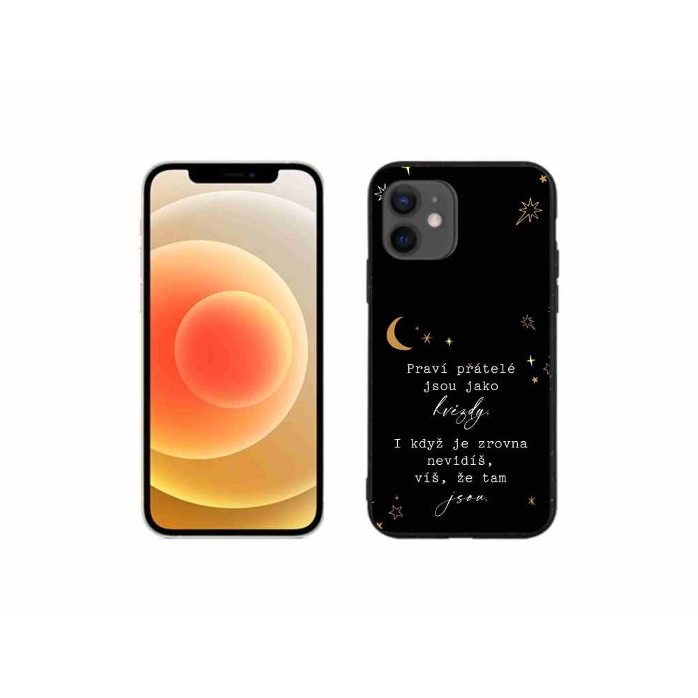 Zselés borítás mmCase iPhone 12 mini készülékhez - idézet 6 fekete háttér