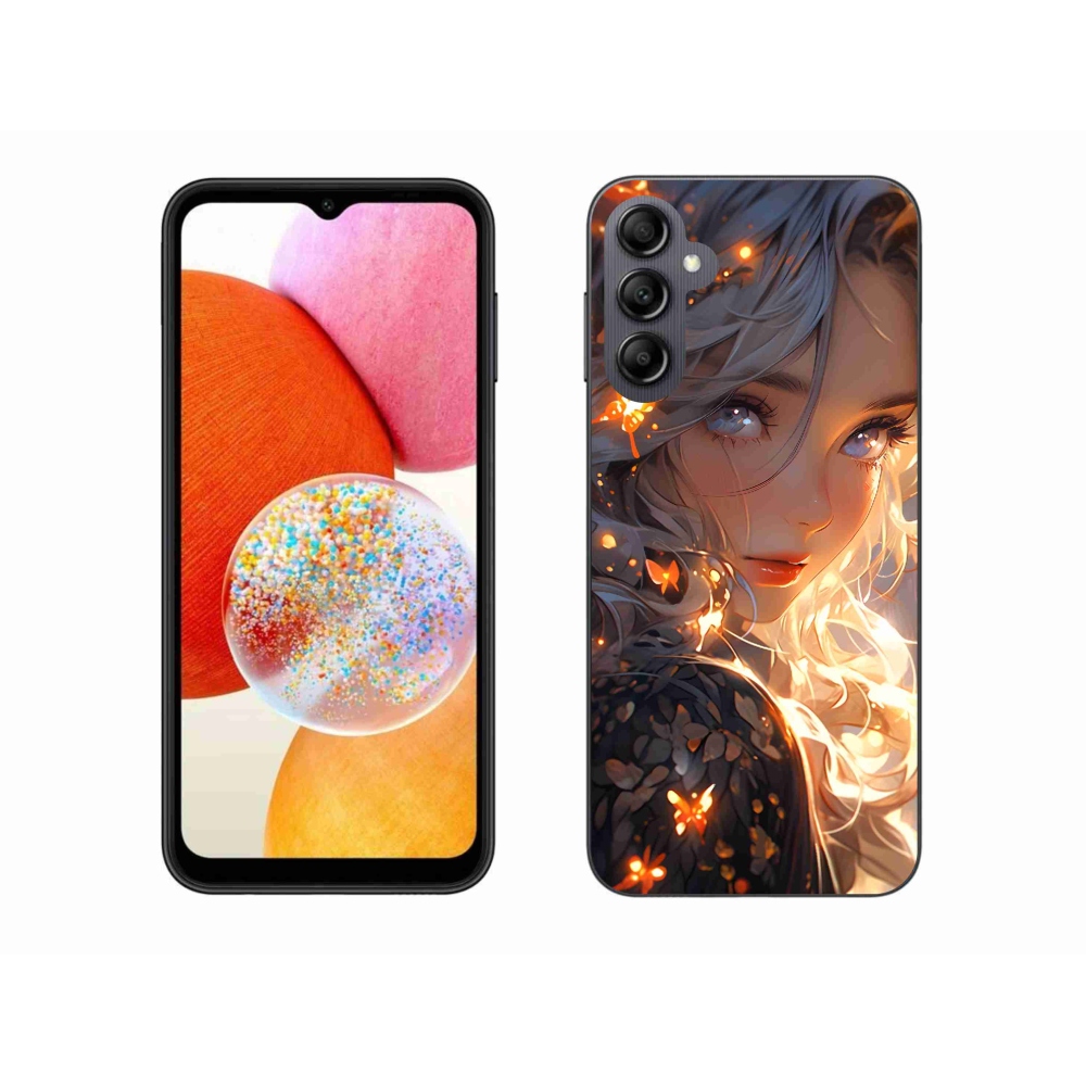 Gél borítás mmCase Samsung Galaxy A14 4G/5G - lány és pillangók