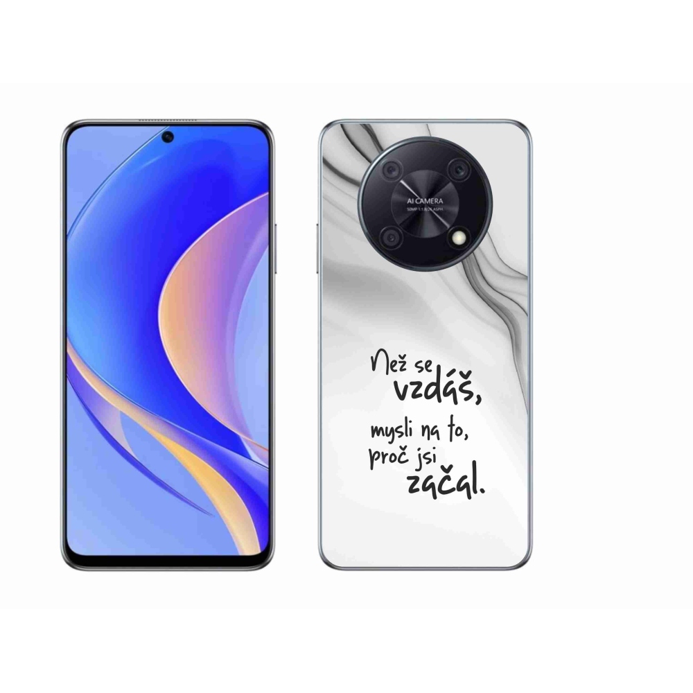 Gél borítás mmCase a Huawei Nova Y90 - idézet 2 fehér háttérrel