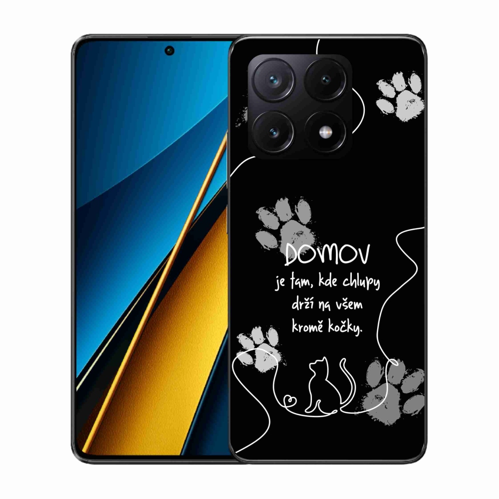Gél borítás mmCase a Xiaomi Poco X6 Pro 5G számára - macska motívum fekete háttérrel