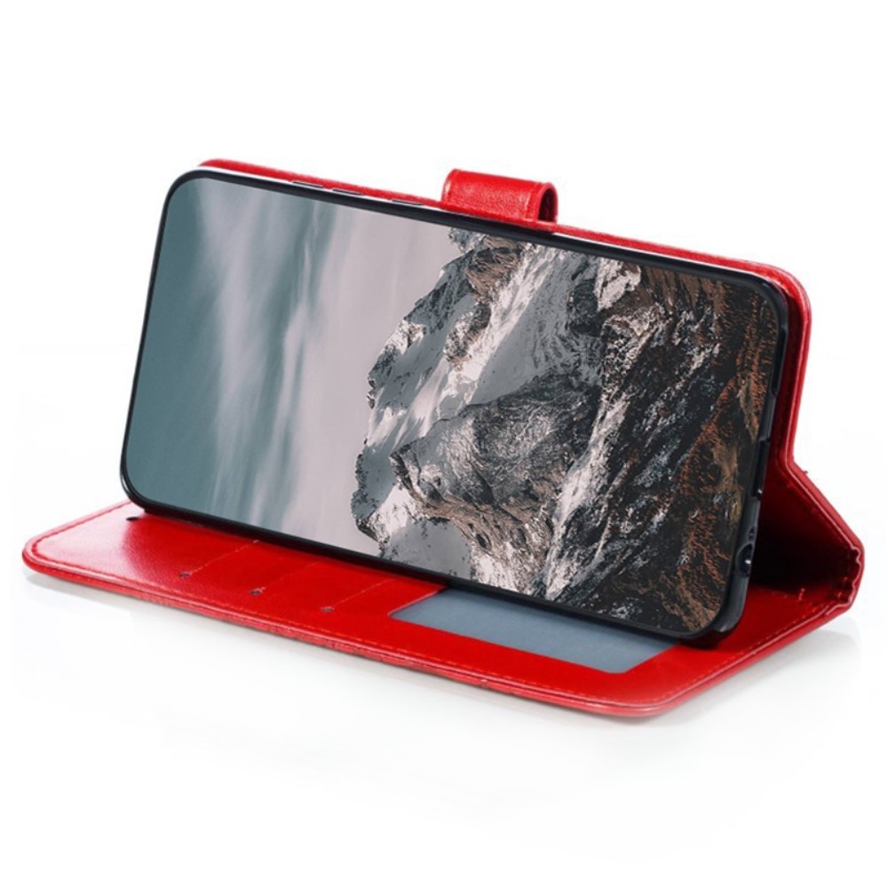 Mandala könyvtáska Honor 400 Lite-hoz - piros