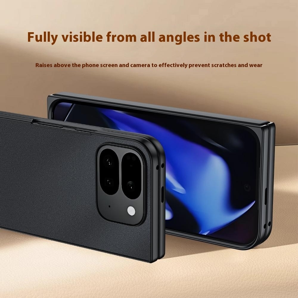 Műbőrrel borított műanyag tok a Google Pixel 10 Pro Fold-on - fekete