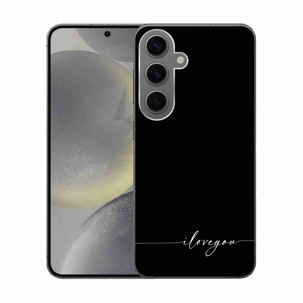 Gél borítás mmCase Samsung Galaxy S24 készülékhez - I love you fekete háttérrel
