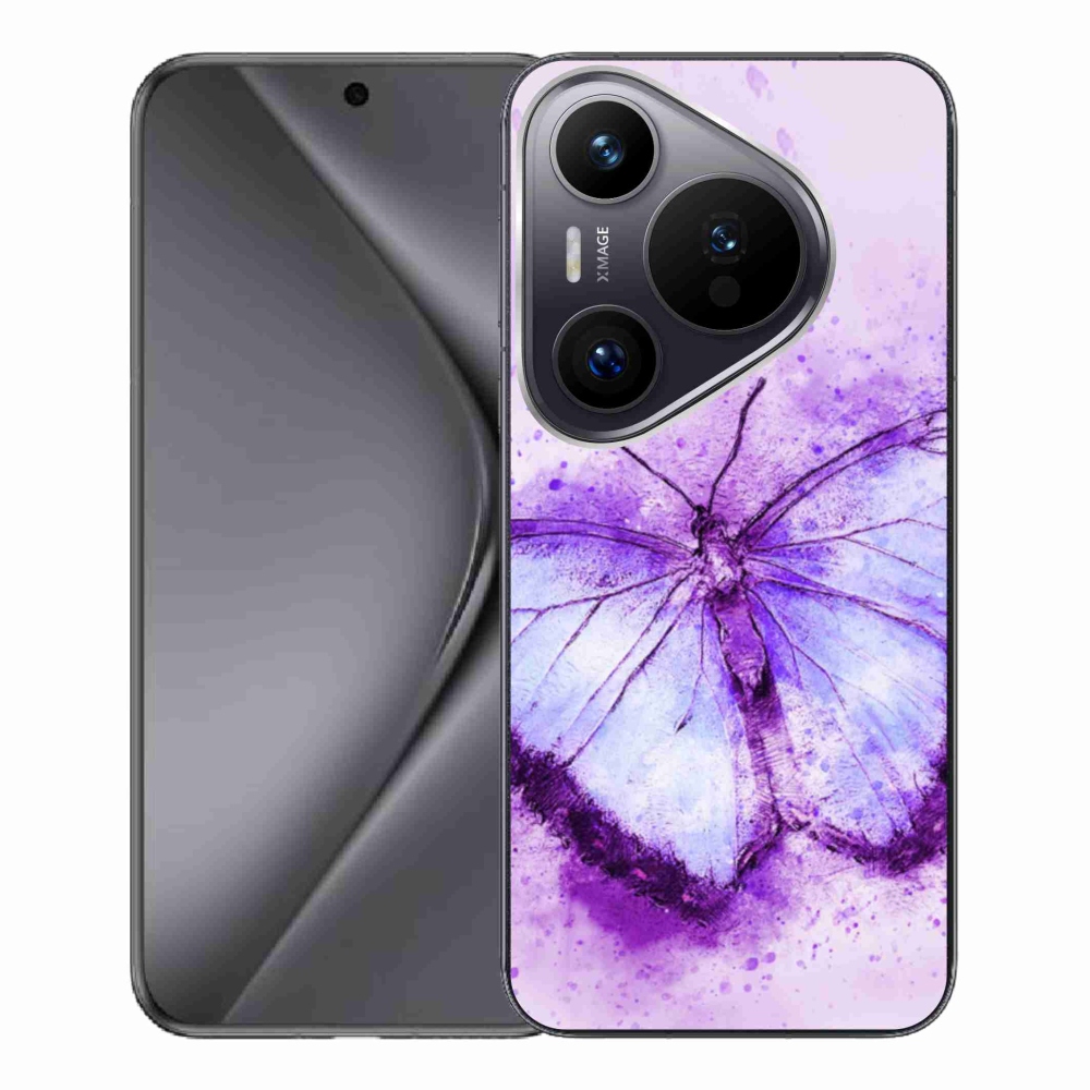 Gél borítás mmCase a Huawei Pura 70 Pro készülékhez - lila pillangó