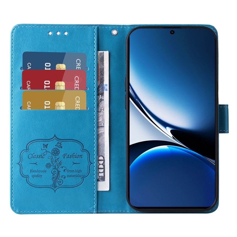 Virágos könyv tok a Xiaomi Poco X7 Pro 5G számára - kék