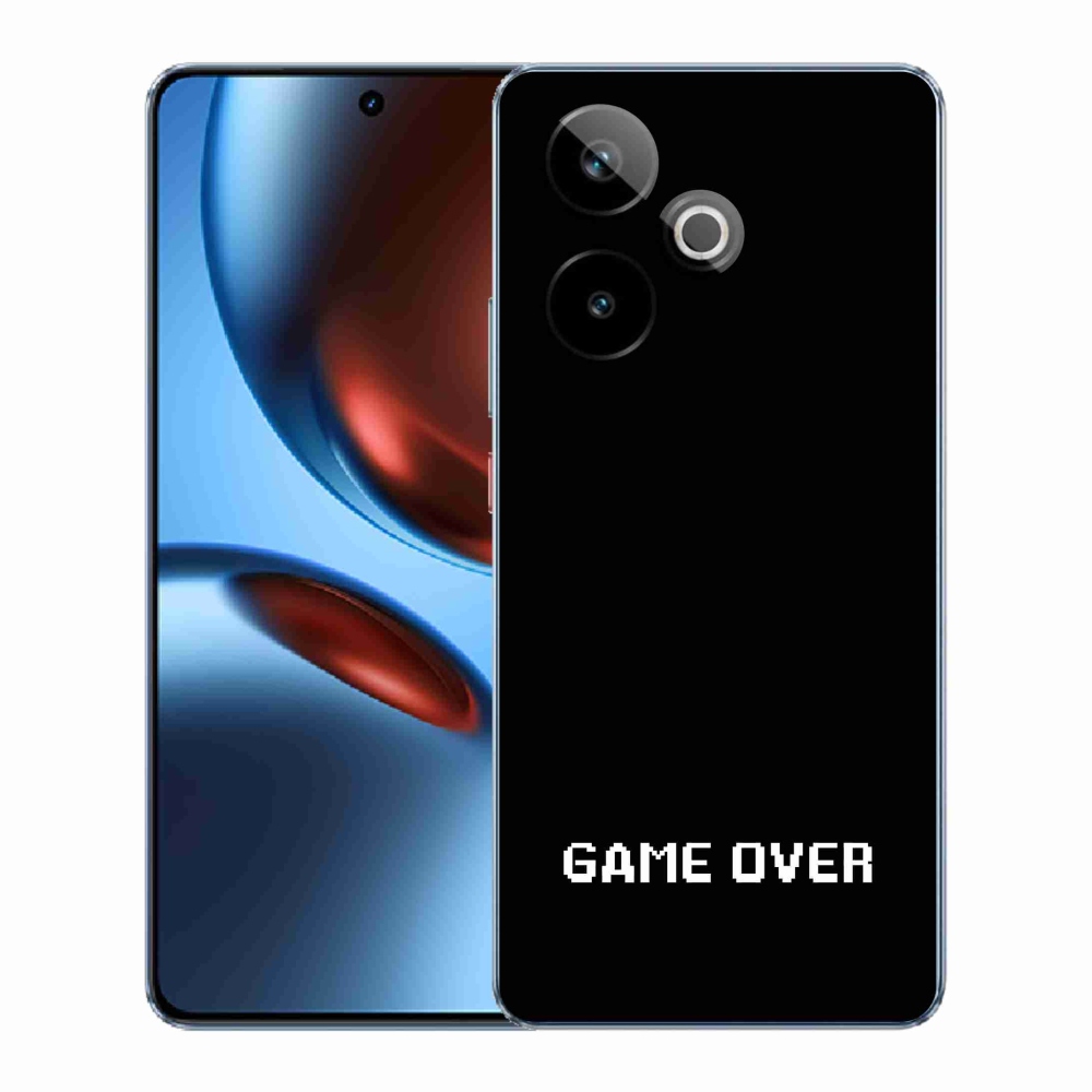Rugalmas zselés tok mmCase a Realme GT 7 5G/GT 7T 5G képével - játék fekete háttérrel