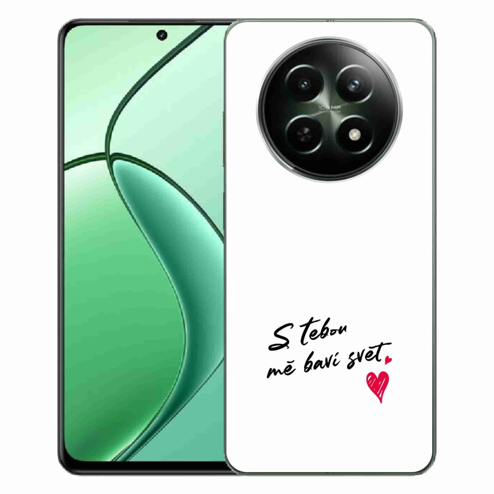 Gél borító mmCase a Realme 12 5G/12x 5G készülékhez - szerelmes szöveg 1 fehér háttér