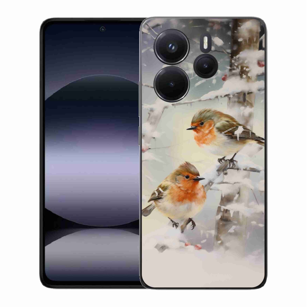 Gél borítás mmCase a Xiaomi Redmi Note 14-hez - madarak télen