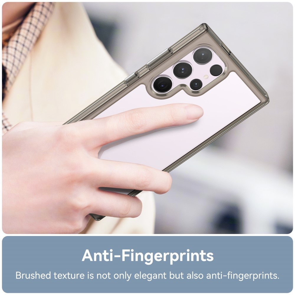 Gél tok kemény hátlappal Samsung Galaxy S24 Ultra készülékhez - szürke