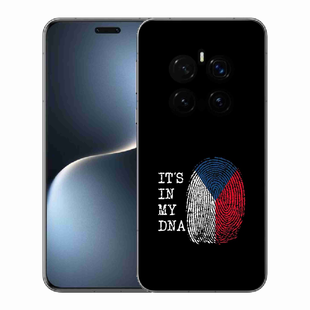 Gél borítás mmCase a Honor Magic 7 Pro 5G - zászlós ujjlenyomat fekete háttérrel