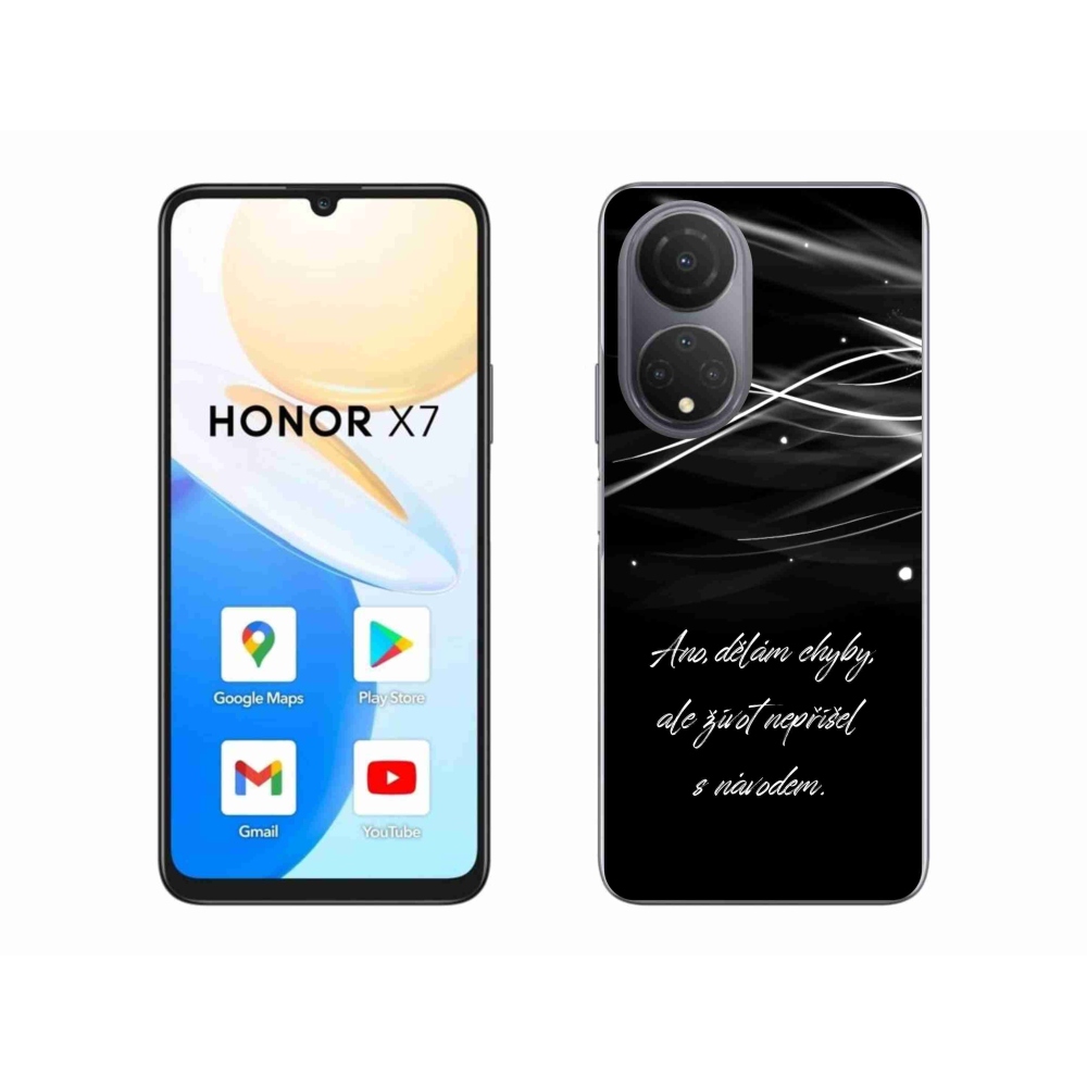 Zselés borítás mmCase a Honor X7 készülékhez - idézem fekete háttérrel