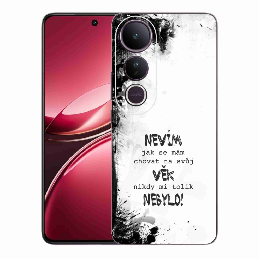 Gél borító mmCase a Vivo V50 Lite 4G/5G készülékhez - vicces szöveg 14 fehér háttérrel