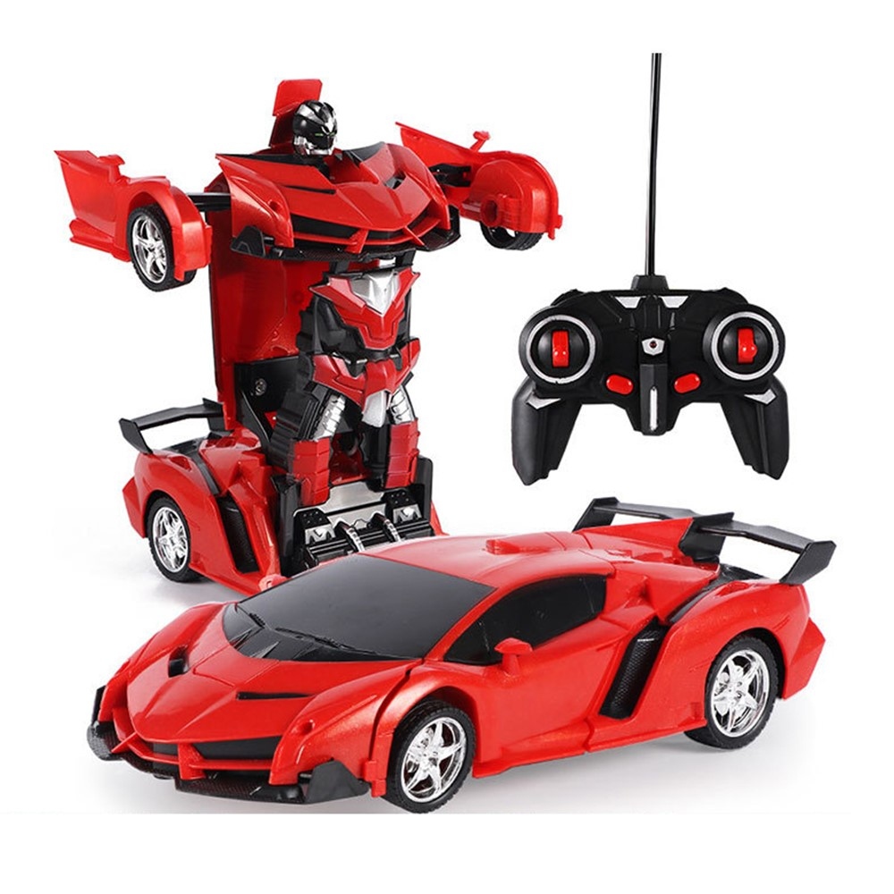RC átalakítós autó 2 az 1-ben autó és robot - piros