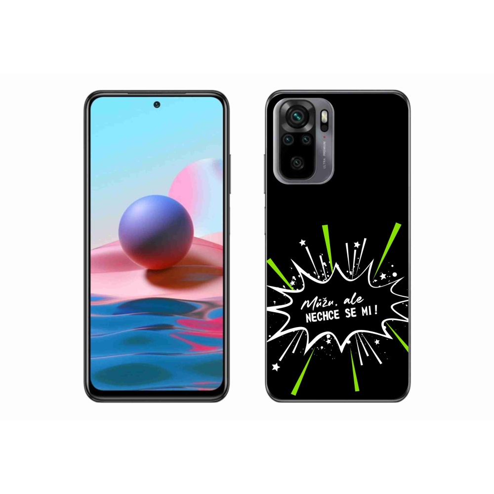 Gél borító mmCase a Xiaomi Redmi Note 10S-hez - vicces szöveg 11 fekete háttérrel
