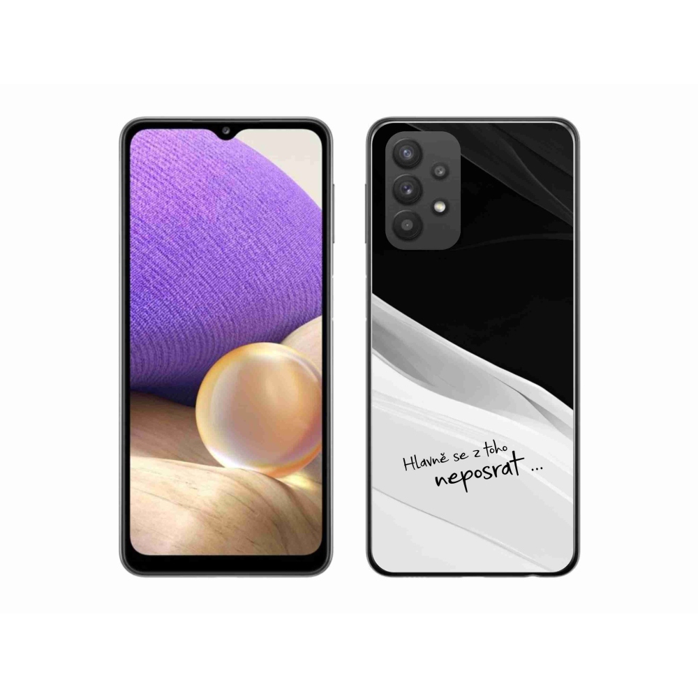 Gél borítás mmCase Samsung Galaxy A32 5G - vicces szöveg 13 fehér és fekete háttérrel