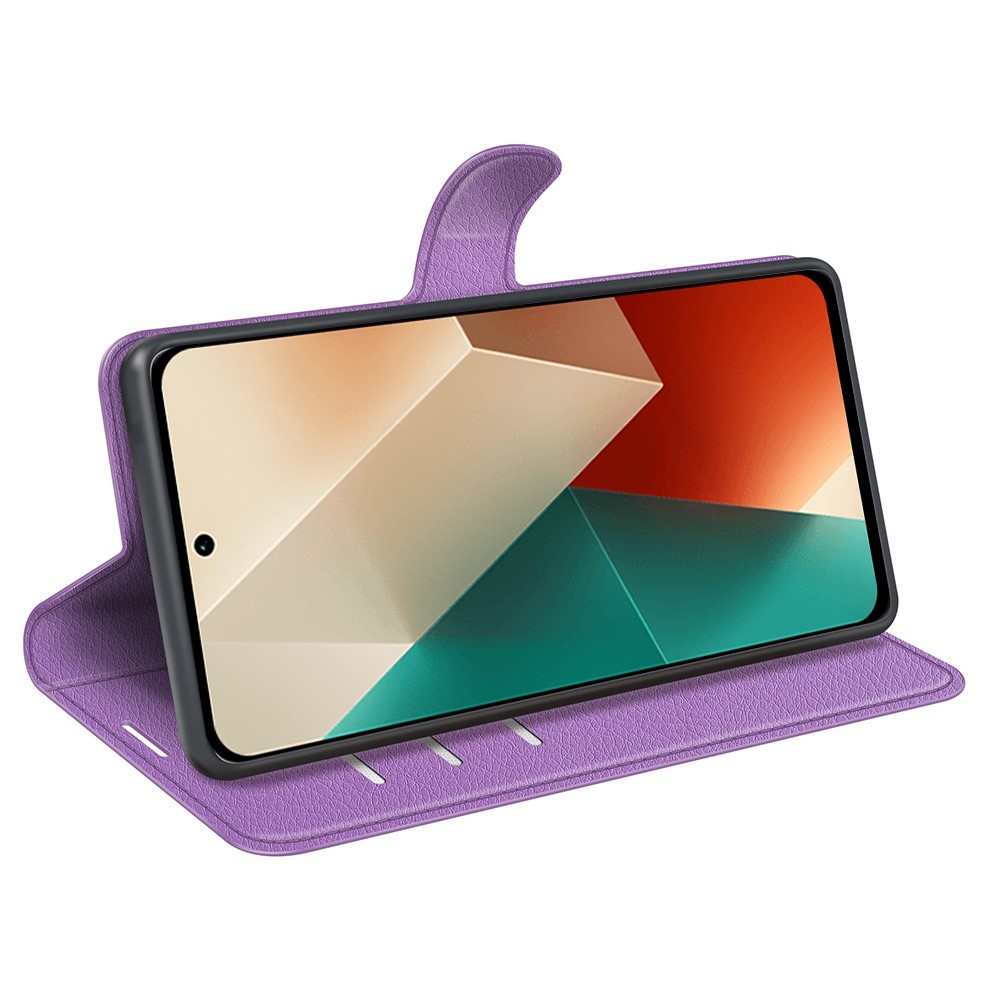 Litchi könyv tok a Xiaomi Redmi Note 13 5G-hez - lila