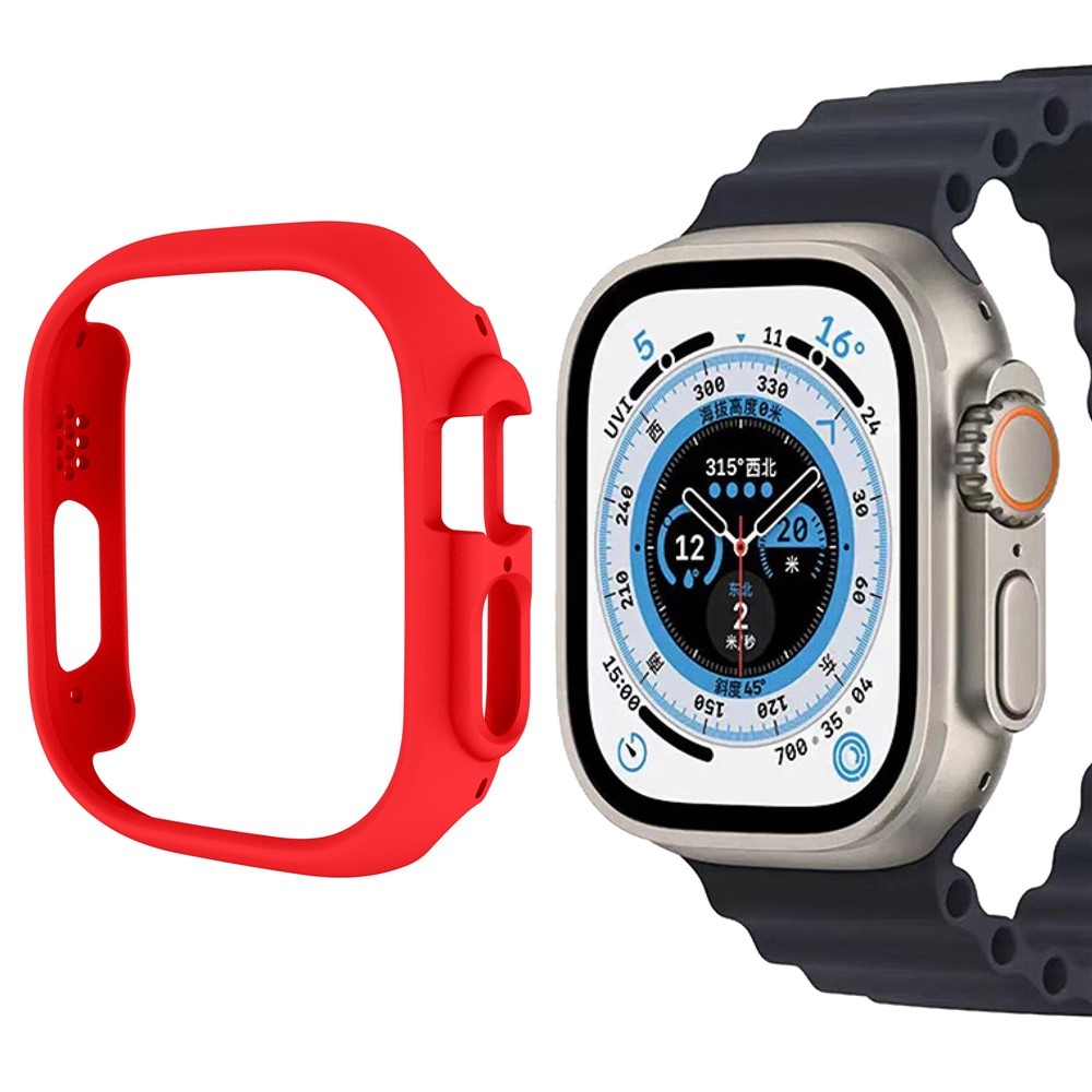Half műanyag rácsatlakoztatható tok az Apple Watch Ultra 4/3/2/1 49 mm-es modellhez – piros