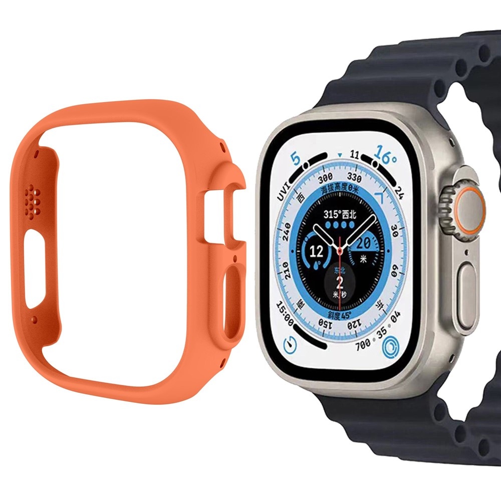 Half műanyag rögzíthető tok az Apple Watch Ultra 4/3/2/1 49 mm-es modellhez – narancssárga